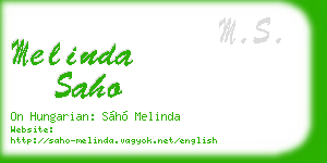 melinda saho business card